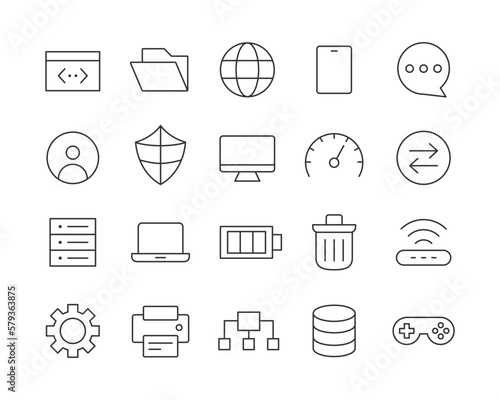Computer Icons - Vector Line. Editable Stroke.