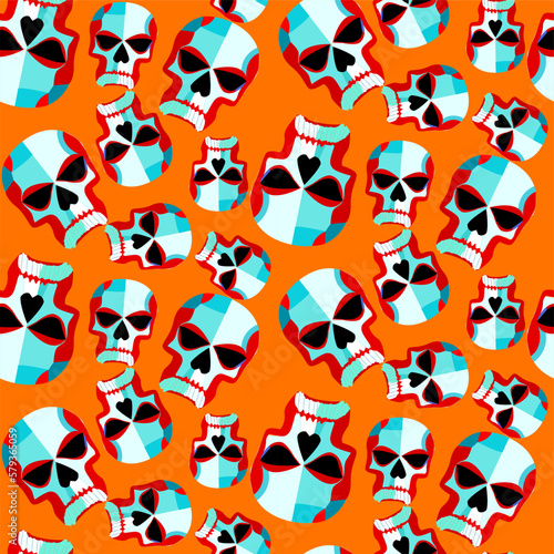Vector composition wall art, with skull