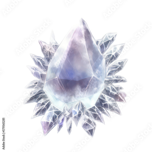 Magic crystal for games story games decoration background. digital painting style. Anime art style. Illustration painting. Generative AI.