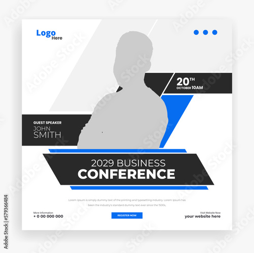 Creative business conference social media post banner template