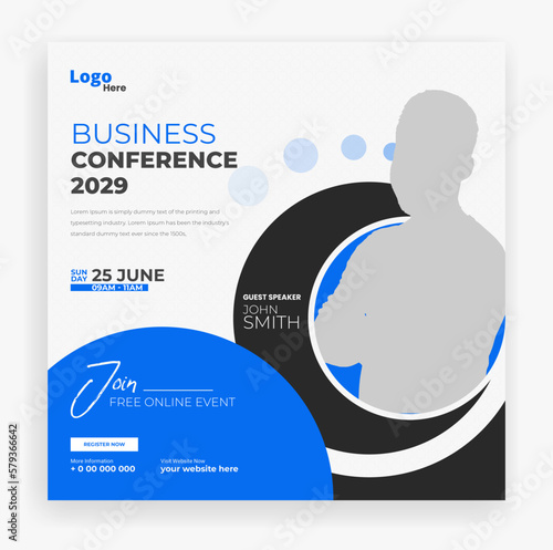 Creative business conference social media post banner template