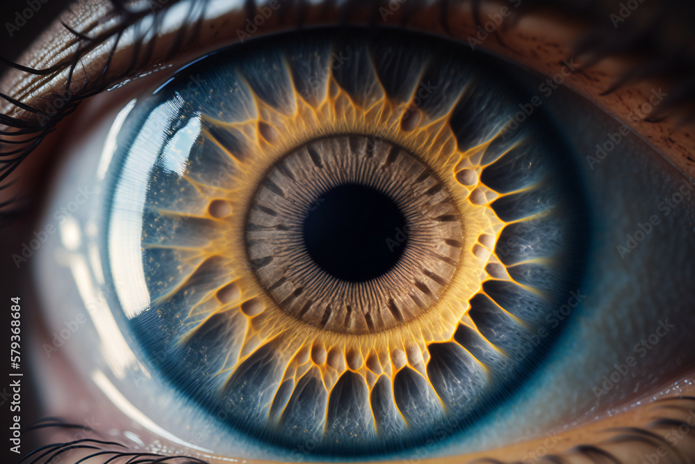 Close-up shot of a human eye, ai generated