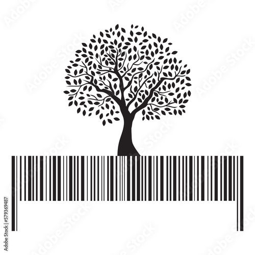 barcode tree, vector