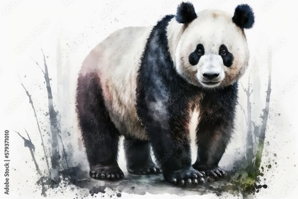 Obraz premium giant panda eating a bamboo