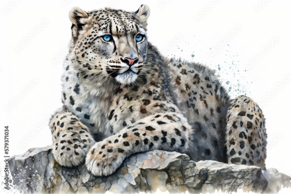 Fototapeta premium leopard in front of white background