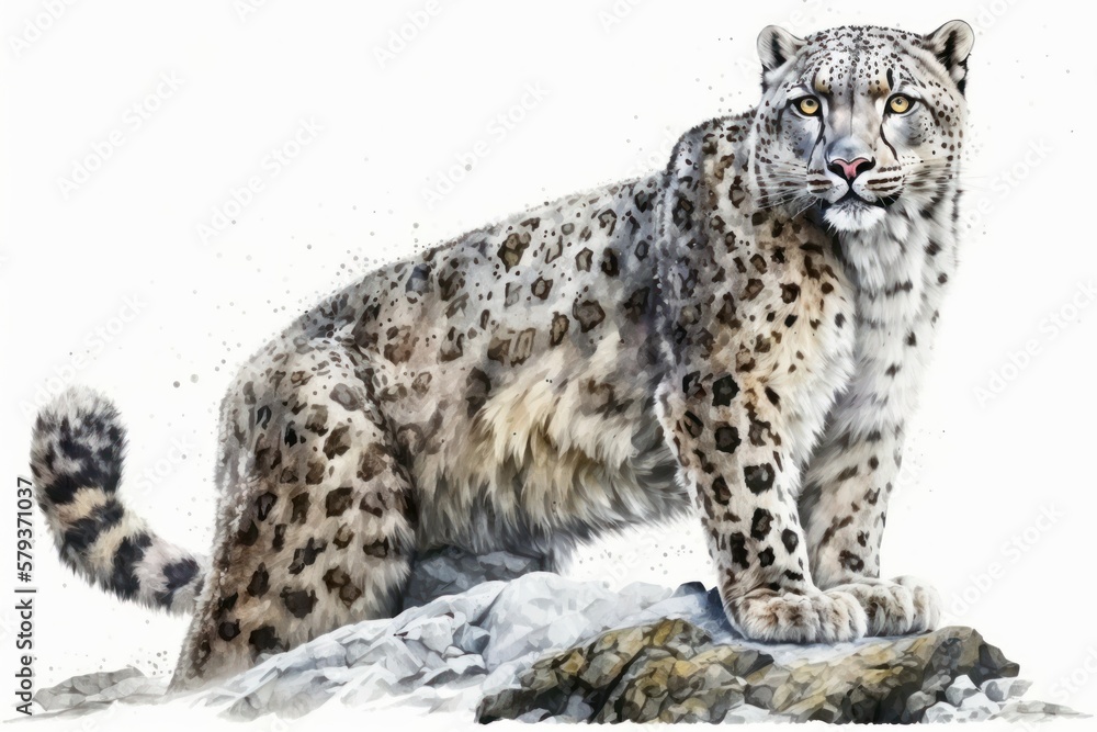 Fototapeta premium leopard in the snow