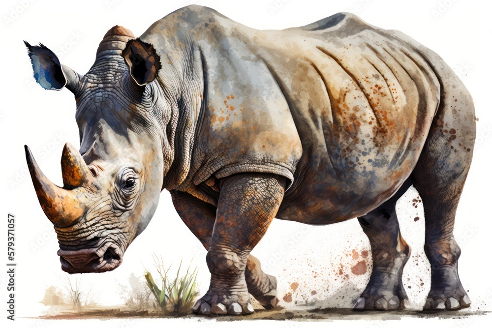 Fototapeta premium rhino isolated on white background