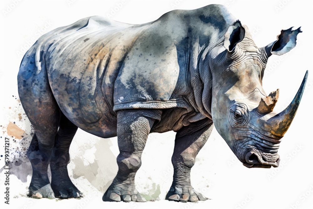 Fototapeta premium rhino isolated on white background