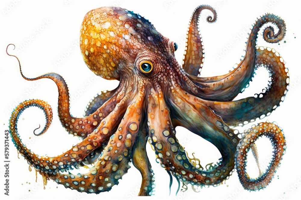 Fototapeta premium octopus on white