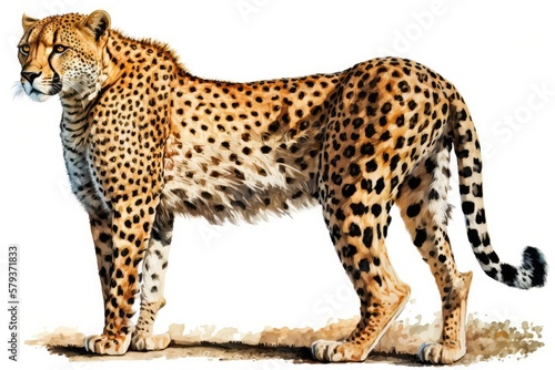 leopard in front of a white background