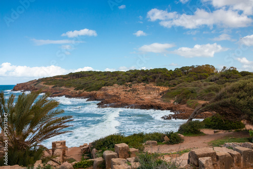 Famous Roman ruin at the city of tipasa, in the heart of ancient Rome in algeria