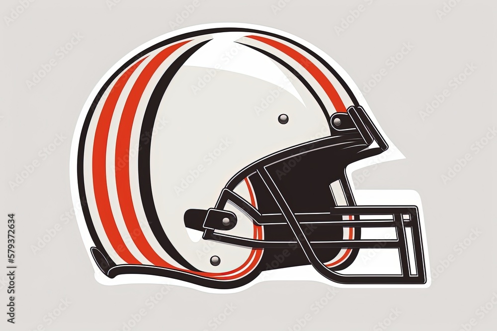 American football helmet illustration, sports concept, white background. Generative AI American football helmet illustration, sports concept, white background. Generative AI