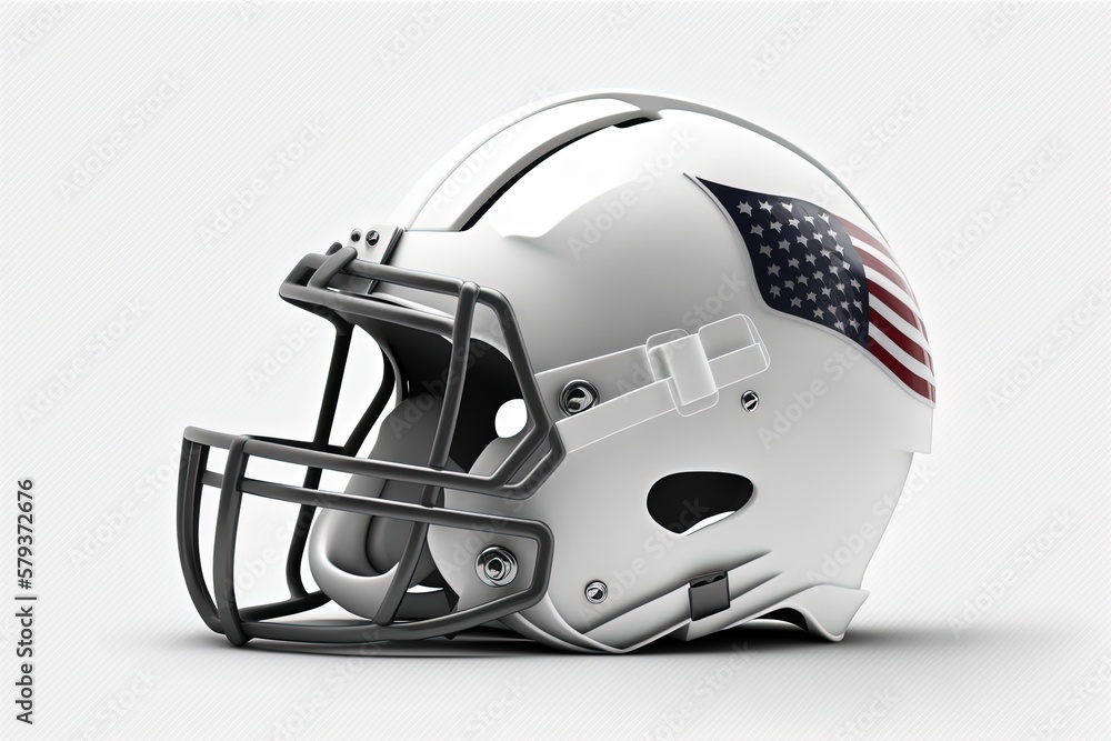 Fototapeta premium American football helmet illustration, sports concept, white background. Generative AI