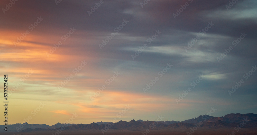 Colorful Mojave Desert Sunset in California
