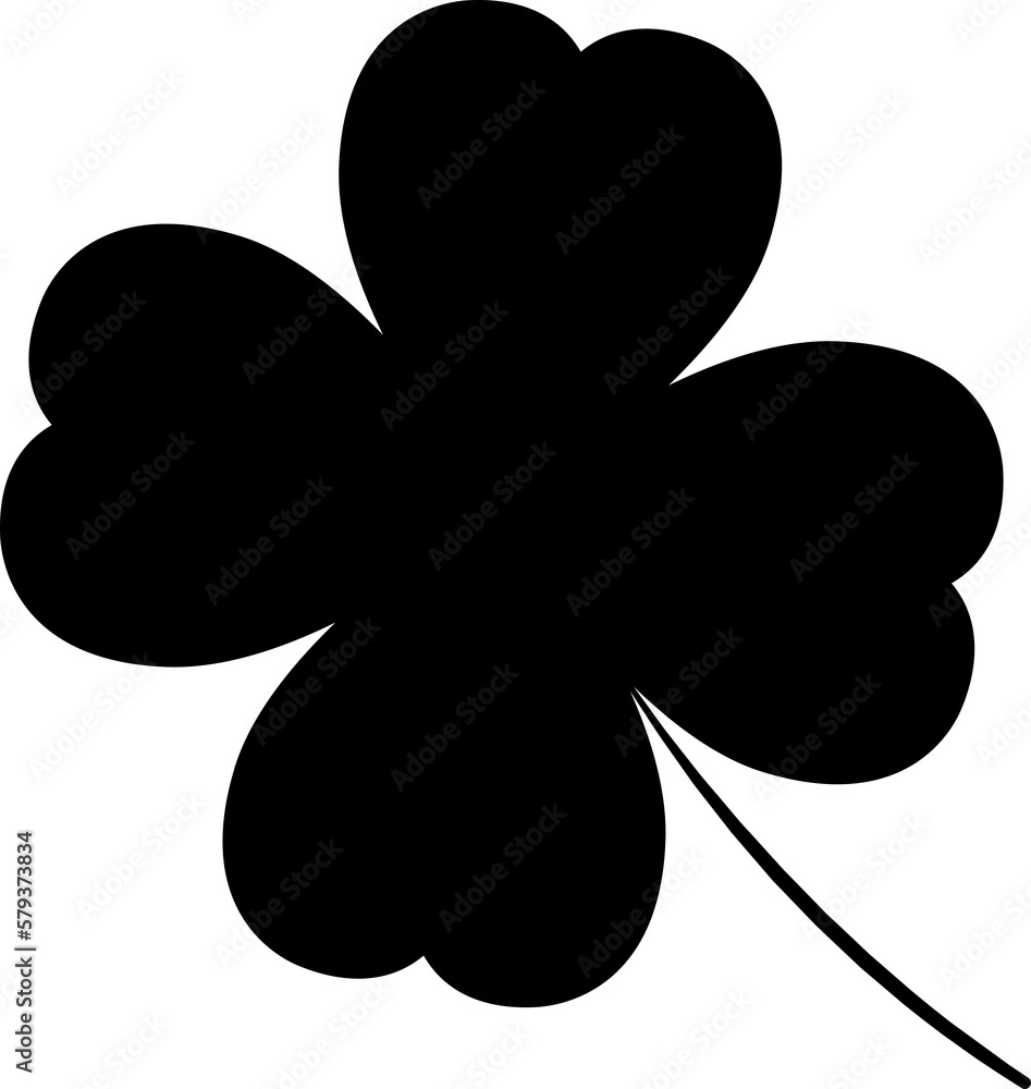 Obraz premium Clover icon, isolated symbol on white background. St. Patrick's Day sign, clover with four leaf, vector illustration