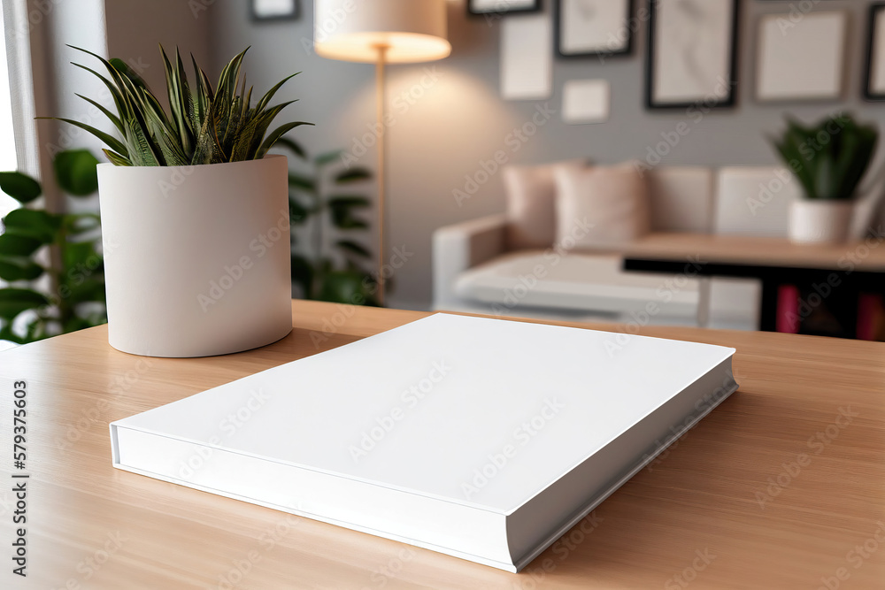 Book mockup on a modern . Generative AI Book mockup on a modern . Generative AI