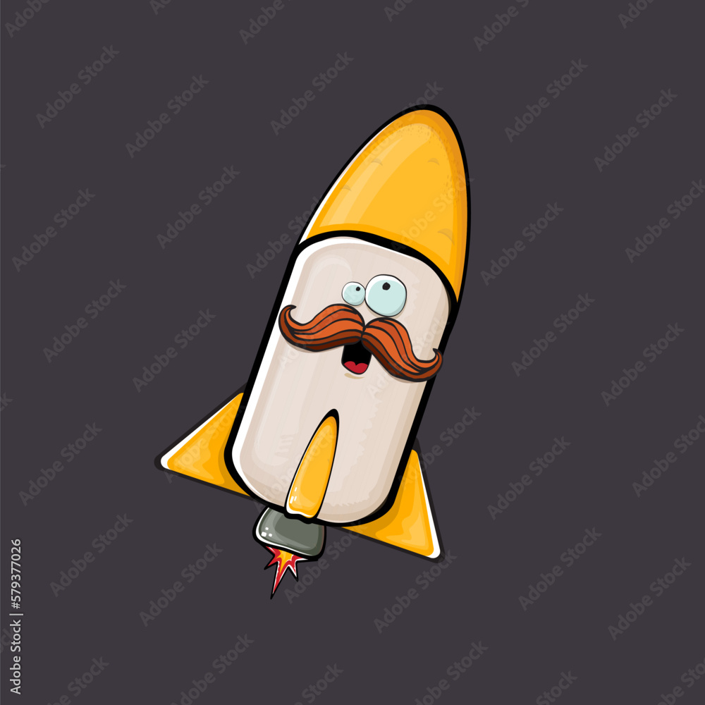 Rocket spaceship character. Cartoon space rocket isolated on space ...