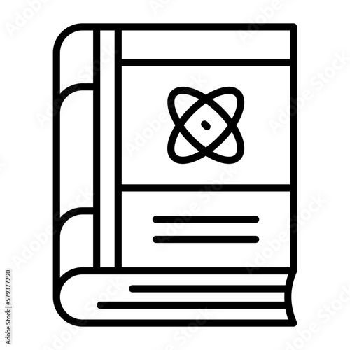 An icon of physics book in modern style, premium icon
