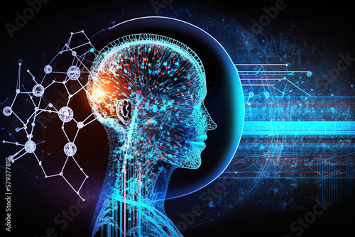 Communication of Health on global network. Medicine technology concept.Generative ai