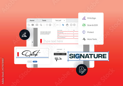 Program for creating digital signatures in pdf format. Software for view, create, manipulate, print and manage Portable Document Format. Editing text documents