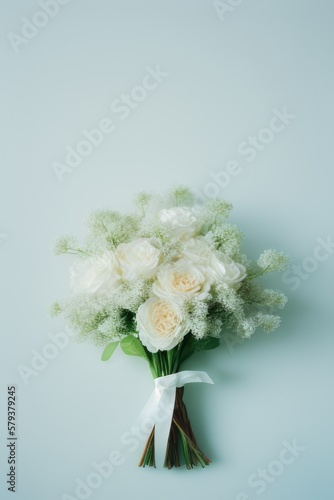 Bouquet of flowers on a light background. Retro composition. Floristry.Generative AI © vavfoto
