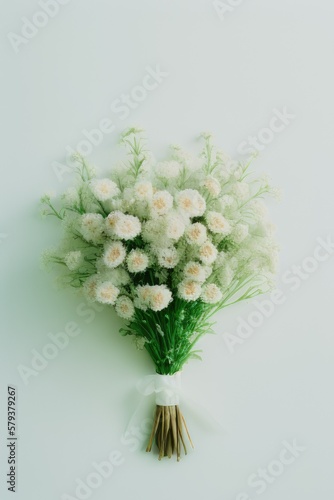 Bouquet of flowers on a light background. Retro composition. Floristry.Generative AI