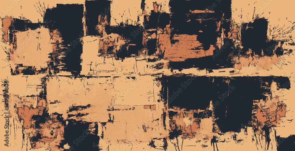 Abstract halftone background. Grunge design element. Distressed effect . Shapes with dots screen print texture. Vector illustration Abstract halftone background. Grunge design element. Distressed effect . Shapes with dots screen print texture. Vector illustration
