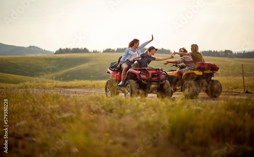 Photography Friends driving quad bikes at the mountains