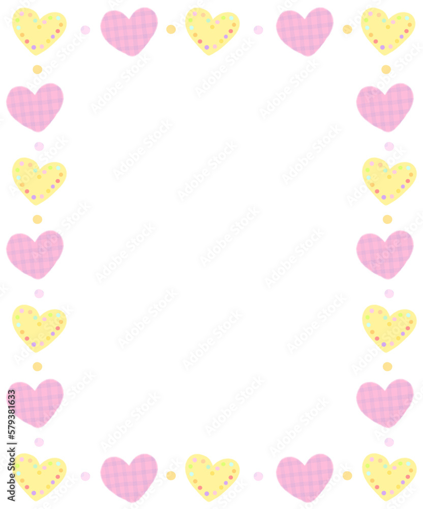 patterned heart frame illustration, 무늬 하트 프레임 일러스트