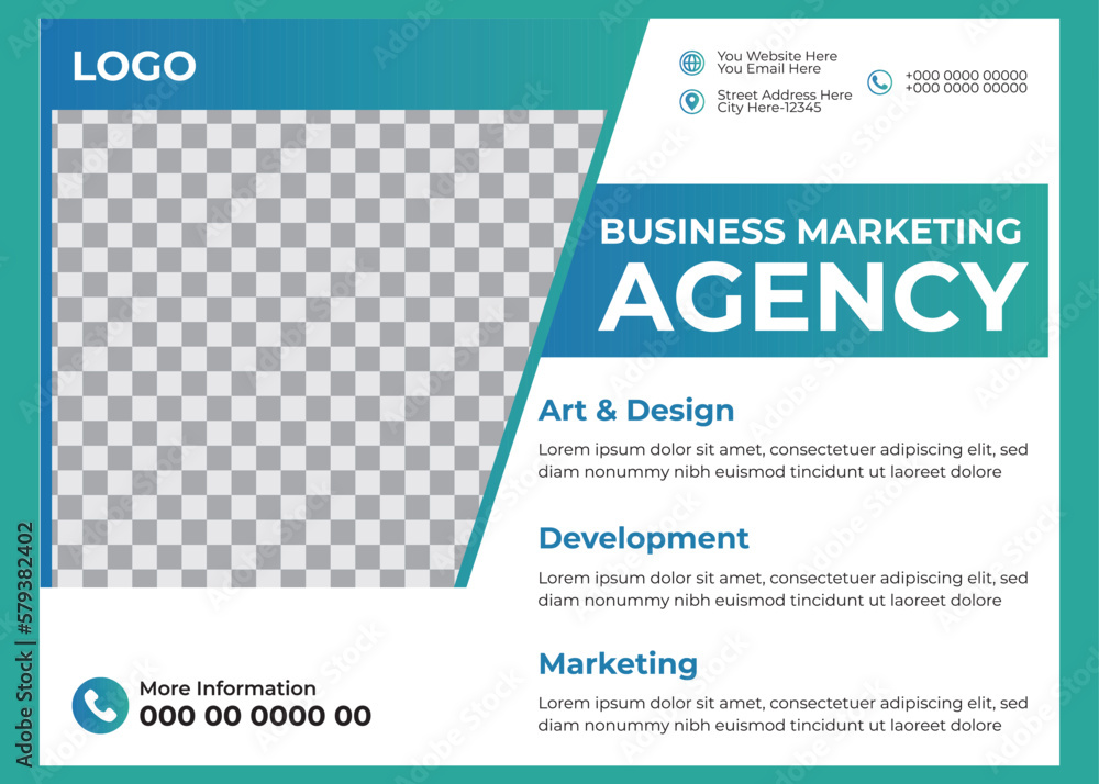 Obraz premium Corporate horizontal business conference flyer template