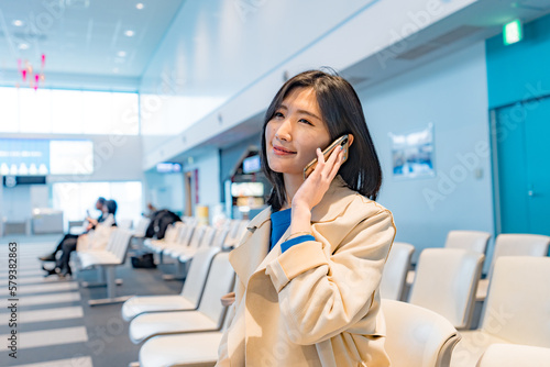 飛行機待ちのキャリアウーマン４