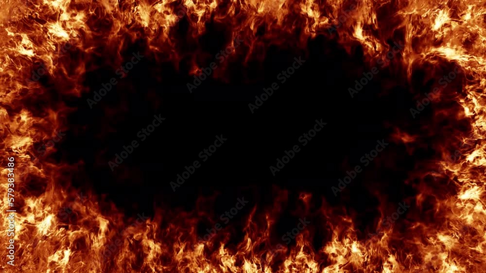 Isolated burning fire frame looping overlay able with alpha channel