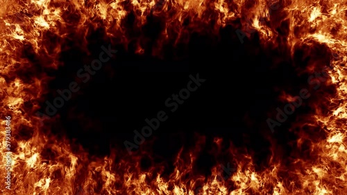 Isolated burning fire frame looping overlay able with alpha channel