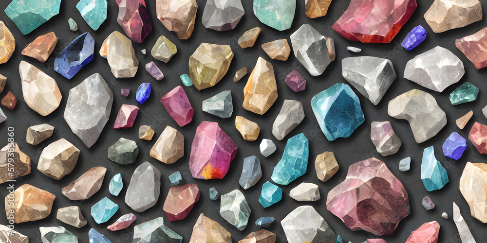 Colorfull stones on the beach surface, a beautiful background image, AI generated image Colorfull stones on the beach surface, a beautiful background image, AI generated image