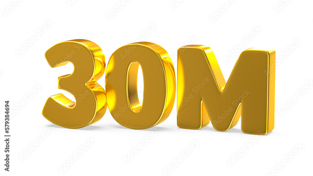 Follow Number 3D Render Gold Follow Number 3D Render Gold
