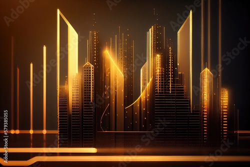 Futuristic skyline made with generative ai