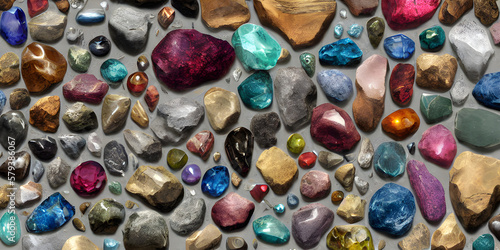 Colorfull stones on the beach surface, a beautiful background image, AI generated image