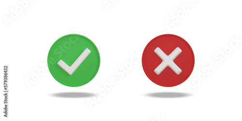 Free Download Check mark and cross mark symbols icon. Buttons with checkmark and cross. right checkmark symbol accepted and rejected. - GFXLoad