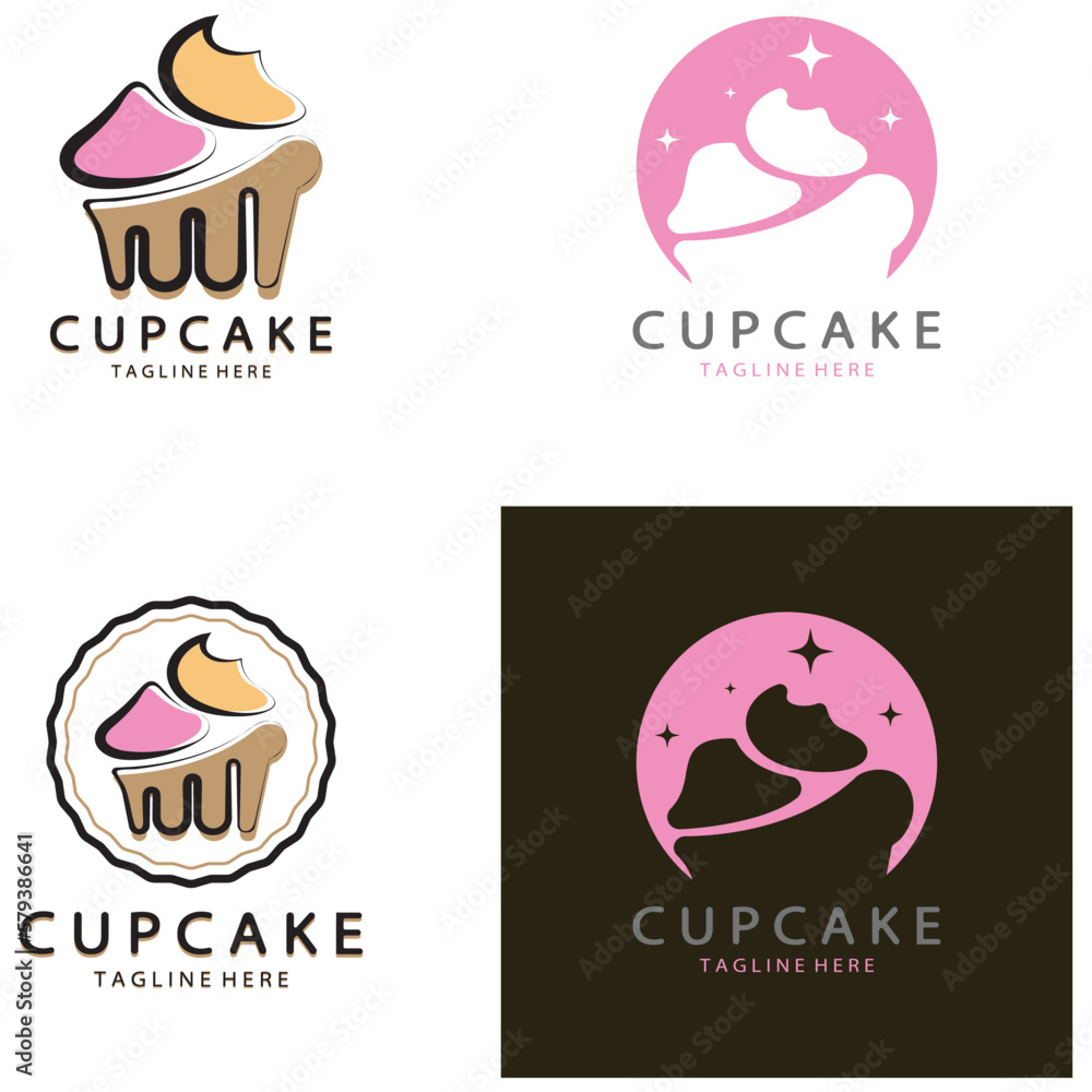 Cupcake Logo design vector illustration template. Cupcake bakery icon.cake store,caker shop ,vector