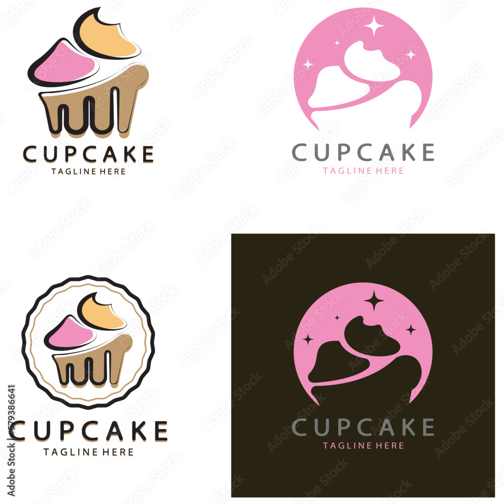 Cupcake Logo design vector illustration template. Cupcake bakery icon.cake store,caker shop ,vector Cupcake Logo design vector illustration template. Cupcake bakery icon.cake store,caker shop ,vector