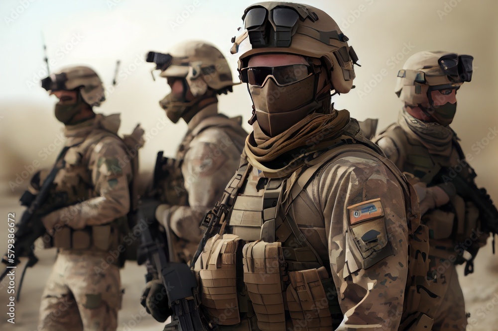 soldiers in military uniform made with generative ai soldiers in military uniform made with generative ai