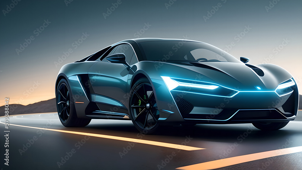 Image of a modern car, generative AI Image of a modern car, generative AI