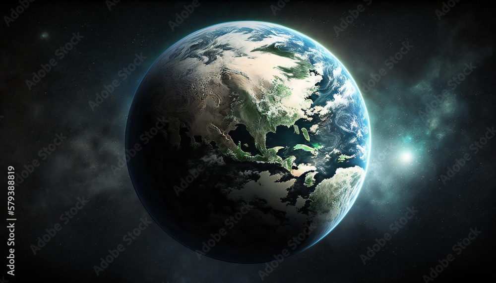 Planet similar to Earth in space - Space wallpaper - Generative AI ...