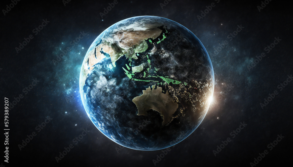 Planet similar to Earth in space - Space wallpaper - Generative AI ...