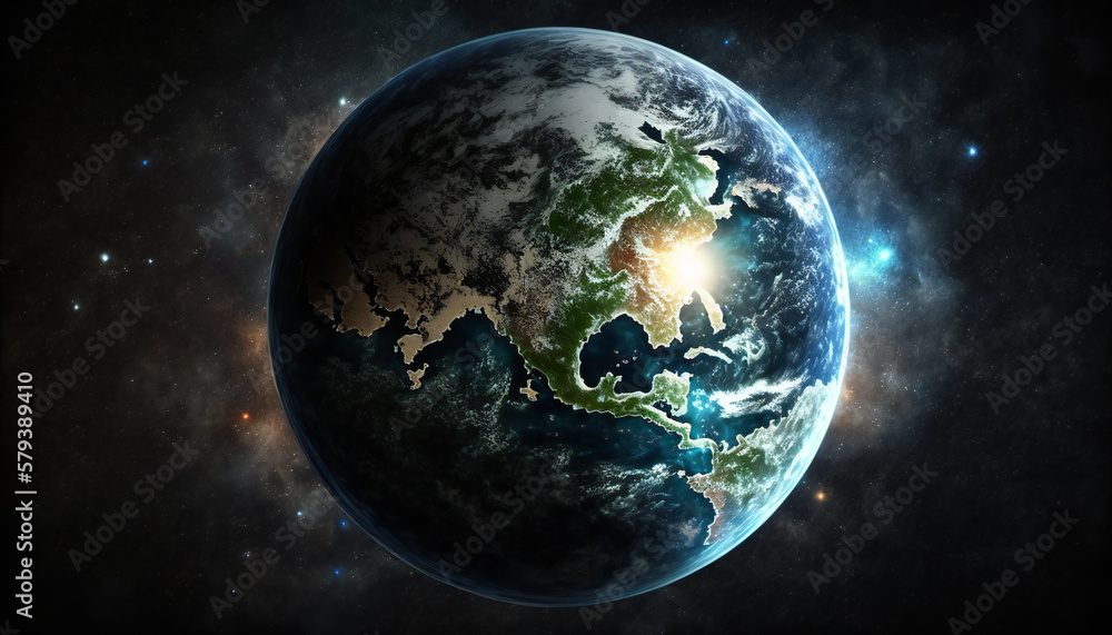 Planet similar to Earth in space - Space wallpaper - Generative AI Planet similar to Earth in space - Space wallpaper - Generative AI