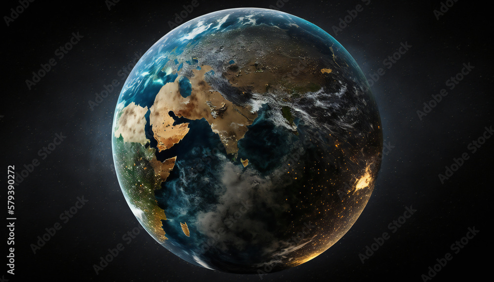 Planet similar to Earth in space - Space wallpaper - Generative AI Planet similar to Earth in space - Space wallpaper - Generative AI