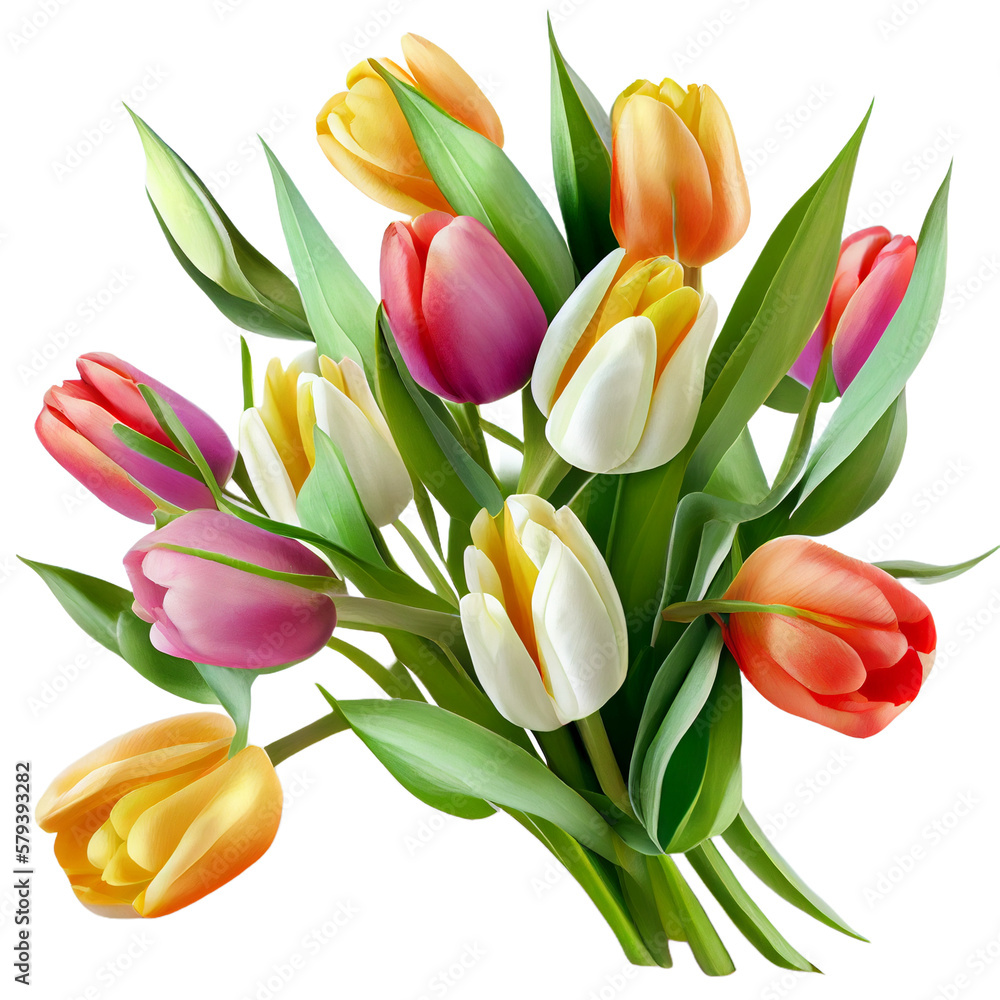 Bouquet of tulips on a transparent background. Png file. Floral arrangement. . For stickers, invitations, greeting cards, wedding card, decorations. Bouquet of tulips on a transparent background. Png file. Floral arrangement. . For stickers, invitations, greeting cards, wedding card, decorations.