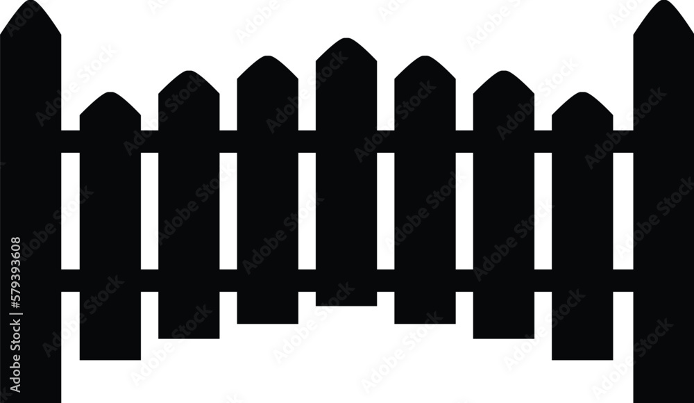 Wooden Fence Silhouettes.