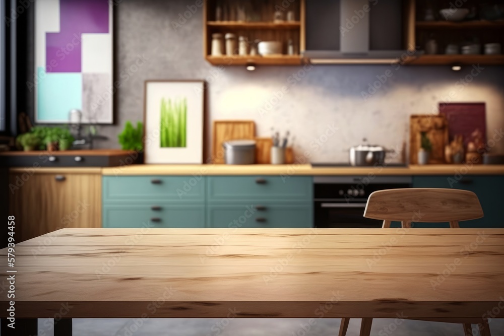 Efficiently Utilizing Free Space: A Tour of a Kitchen Interior with Ample Desk Area, Generative AI. Efficiently Utilizing Free Space: A Tour of a Kitchen Interior with Ample Desk Area, Generative AI.