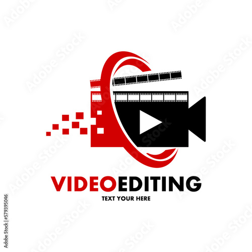 video editing logo template illustration